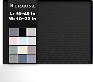 URMONA 40'' x 22'' Waterproof Silicone Under Sink Mat Cabinet and Counter Protector, Shelf Liner for Kitchen and Bathroom, Storage and Organizers, Litter Mat, Pet Cat Puppy EssentialsBlack