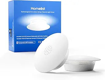 Homelist YX2 100W 7100LM Indirect Lighting Ceiling Light, Eye Protection Flush Mount Ceiling Light, 8in 6000K Diffused Ceiling Light Fixture for Bedroom, Living Room, Dinning Room, Children's Room