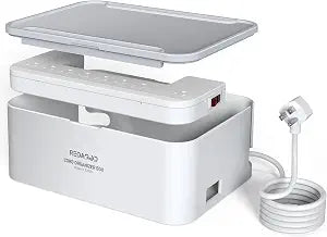 Power Strips with Cable Management Box, Surge Protector, White