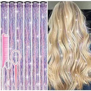 Hair Tinsel Clip in Dreamy Colorful Fairy Hair Tinsel Kit