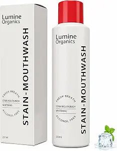 Lumine Organics Mouthwash, Lumine Organics Whitening Mouthwash, Gunk Removing Mouthwash for Fresh Breath, Cleaner Looking Teeth (237ml/8 oz)