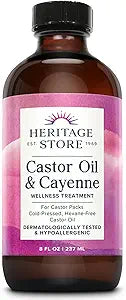 HERITAGE STORE Castor Oil & Cayenne, 8 fl oz