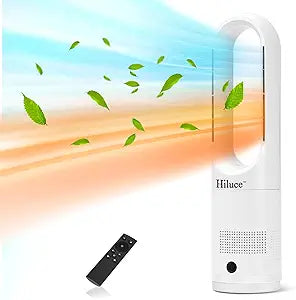 Hiluce All Season Bladeless Fan, 1400W Space Heater & 40W Tower Fan Combo with Remote,25dB Quiet Heater Fan Combo,90┬░ Oscillation,8 Speeds, 9H Timer,Fast Safety Heat for Bedroom, Kitchen, Office 22"