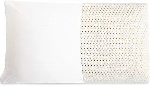 100% Natural Talalay Latex Pillow, Breathable Ventilated Bed Pillow for Neck Support, Ergonomic Cooling Pillow for Side, Back, and Stomach Sleepers, Washable Cover (1, Standard (Mid Loft))