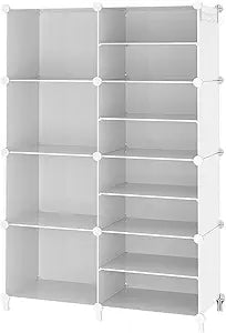 AWTATOS Closet Organizer 8 Cube Storage Shelves, White