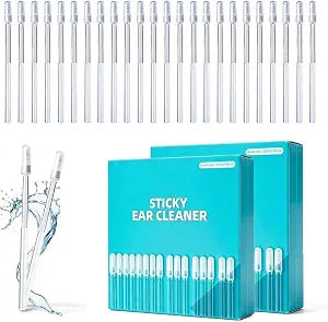 Sticky Ear Cleaning Stick with Soft Rubber Head, 48 Pcs Reusable