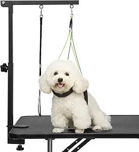 Breeze Touch Dog Grooming Table Arm with Clamp 32in, Pet Dog Grooming Table for Small Dogs at Home Foldable, Cat Dog Grooming Harness Stand Holder Portable for Trimming Nails, Drying, Haircut