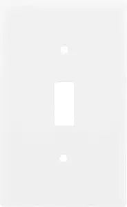 Power Gear Single Wall Plate Cover, 1 Gang, Outlet Covers, Light switch cover, 2.75" x 4.5" , Screws Included, White, 07174