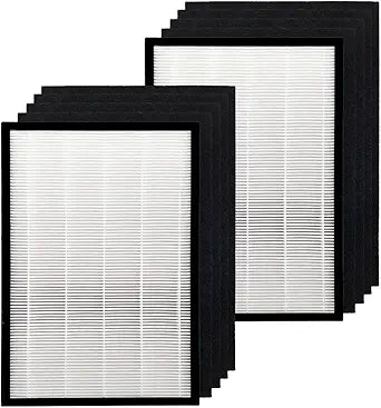 Nispira FLT5600 Filter N Replacement for GermGuardian AC5600WDLX AC5600W AC5600WFL Air Purifier FLT56CB4 (2) True HEPA (8) Carbon Pre Filter Set.