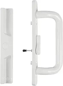 Handle Set for Sliding Glass Patio Doors | Replacement for Patio Sliding Glass Door Repair, Right-Handed Orientation, No Mortise Lock | Offset Latch Handle (White)