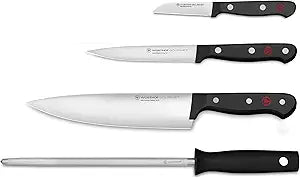 Wsthof Gourmet 4-Piece Chef's Knife Set, Black