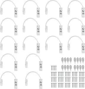Kamtop 16 PCS Window Restrictor Locks, Lockable Window Door Locks with Keys, Childproof Casement Window Lock Anti Theft Window Guards for Children Safety Security Restrictor Cable Wire Catch