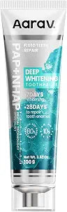 Aarav Pap + Nano Hydroxyapatite Whitening Toothpaste: for Sensitive Teeth, Enamel Remineralization & Prebiotic Care, Fluoride Free, Travel Friendly, 1 Pack, 3.52 oz