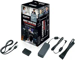 Canon EOS Webcam Accessory Starter Kit, for Select EOS M Series Cameras, Power Adapter CA-PS700, DC Coupler DR-E12, USB Cable IFC-600PCU, High-Performance Live Streaming, Teaching & Content Creators