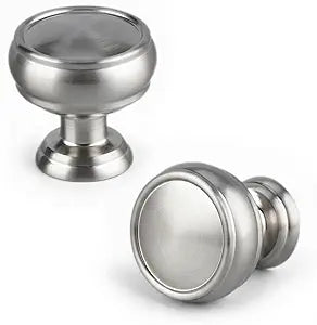 10 Pack Brushed Satin Nickel Cabinet Knobs, Furniture Hardware Knob Cabinet Pulls, Modern Single Hole Hardware for Kitchen Cabinet, Dresser, Drawer