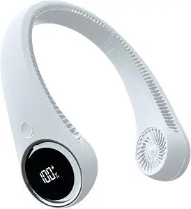 Portable Neck Fan Hands Free Quiet 20dB Cooling Neck Fan, 17-Hour 4000mAh Battery, 3 Speeds, Wearable Fan for Neck Fans that Blow Cold Air, Personal Fans Portable Rechargeable (White)