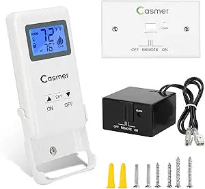 Millivolt Valve Fireplace Remote Control,Replace Acumen RX05 RCK-D RCK-I RCK-IW RCK-K RCK-KW.Fit for skytech 1001-A TS-2R,Fit realfyre RR-1A,Temper Regulation-Child Protection-Thermostat,No Battery