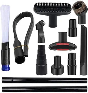 13 PCS Universal Vacuum Attachments for Shop Vac Accessories - 2 1/2" to 1 1/4" Vacuum Hose Adapter, 1 7/8" to 1" Adapter for Shop Vac, 1 1/4" Household Cleaning Vacuum Brush Attachment Kit