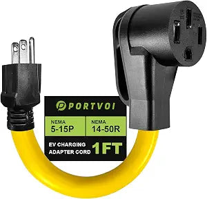 NEMA 5-15P to 14-50R EV Charger Adapter Cord, 1FT