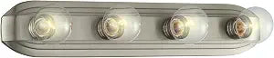 Designers Fountain 4-Lights Melrose Vanity Light Fixture, 24 Inch Wall Mount Sconce for Bathroom, Bedroom or Mirror, Brushed Nickel, 6614-BN
