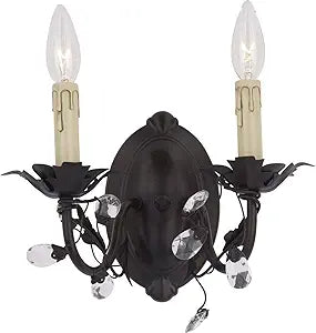 Maxim Lighting Elegante 2-Light Wall Sconce | Rubbed Bronze Finish | Transitional Indoor Light Fixture | Ideal for Hallways, Bedrooms & Bathrooms | Dimmable | Home Decor Light Fixture | 2857OI
