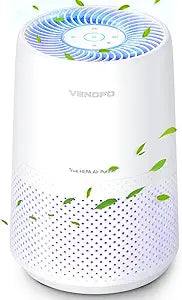 Air Purifiers for Bedroom, H13 HEPA Air Purifiers - Covers Up to 1074 ft┬▓ - 24dB Ultra-Quiet Sleep Mode, 360┬░ Outlet Air Cleaner, Perfect for Home, Pets (White)