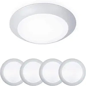 WAC Lighting Disc 4in LED Round Flush Mount with Recessed Retrofit Kit 3000K CCT 12W 725 Lumens in White (Pack of 4)