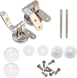 1 Set Zinc Alloy Toilet Seat Lid Hinge Adjustable Replacement Hinges with Screw Fittings Bolts Nuts
