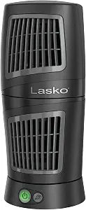 Lasko 12" Twist-Top 3-Speed Portable Tower Table Fan Widespread Oscillation for Bedroom, Office, Black, 4911