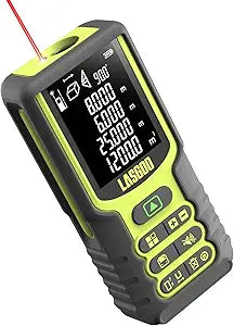 Laser Measure, LASGOO 100m/328ft Laser Measurement Tool, Laser Distance Meter with Angle Sensor, Ft/in/M Units, LCD Backlit Display, Length/Area/Volume/Pythagorean Mode, Battery Included