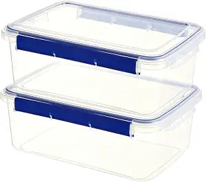 2 Pcs XLarge Food Storage Containers with Airtight Lid, 9L/304oz Reusable Meal Prep Container, Food-Grade Plastic Bread Box Pizza Dough Proofing Box for Homemade Bread, Cookies, Food