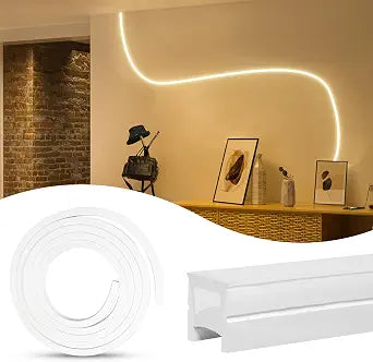 Muzata 16.5FT Spotless Silicone Recessed LED Channel Wider Track USC7