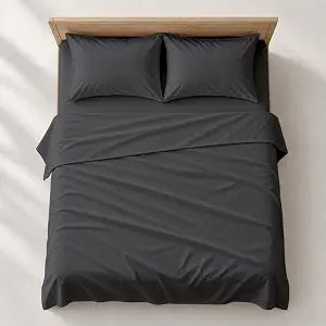 Full Xl 4 Piece Bed Sheet Set - 15" Deep Pocket, Soft Lightweight Dark Grey