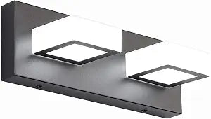 Ralbay 2 Lights Black Modern Bathroom Vanity Light Acrylic LED Modern Black Bathroom Wall Lighting Fixtures