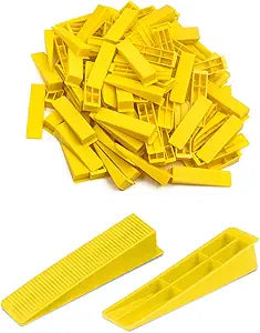 Tile Leveling System Wedges, 1000pcs Reusable Tile Leveler Wedges for 1/8",1/12",1/16", 1/32" Spacer and Tile Leveling System Clips, Tile Leveler Tools for Wall/Floor Tile & Stone Installation(Yellow)