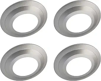 Jolux 4 Pack Matte Silver Goof Trim Ring for 5/6" Inch Recessed Can Lighting Downlight,Plastic,Recessed Light Trim Ring Outer Diameter 8.6 Inches, Inner Diameter 4.7 Inches.