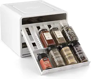 YouCopia SpiceStack Adjustable Spice Rack Organizer, Pull-Down 24-Bottle Seasonings and Spices Holder for Kitchen Cabinet and Pantry Organization with 104 Included Labels