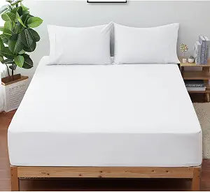 400 Thread Count Cotton Fitted Sheet Queen Size with 16" Deep Pocket