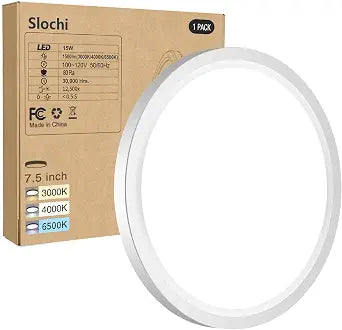 slochi 7.5inch Flush Mount Ceiling Light, 3000K/4000K/6500K