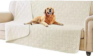 Tcksstex Waterproof and Anti-Slip Dog Bed Cover and Pet Blanket Sofa Pet Bed Mat car Incontinence Mattress Protectors Furniture Couch Cover for Most Cats Dogs, Pets68x82- Ivory