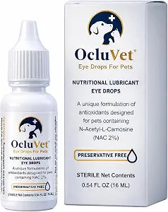 OcluVet Eye Drops for Pets | Clinically Studied Antioxidants for Pets | Made in the USA | Includes 2% N-Acetyl-L-Carnosine (NAC) | 16mL