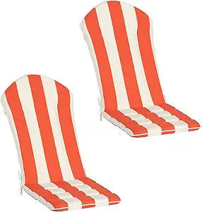 Adirondack Chair Cushions Set of 2 Outdoor Rocking Chair Cushions, Water-Resistant, Fade Resistant 50x20 Inch High Back Patio Replacement Cushions, Red White Stripe