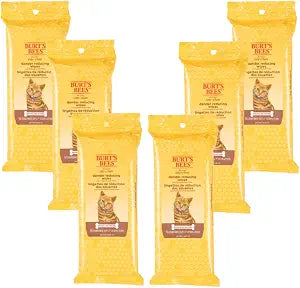 Burt's Bees for Pets For Cats Natural Dander Reducing Wipes | Kitten and Cat Wipes For Grooming, | 50 Count Cat Wipes for Dander Control - 6 Pack (300 Wipes Total)