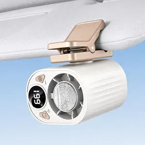 Foluu Clip On Fan, 199 Speeds Portable Mini Fan, 18000RPM USB Rechargeable Cooling Personal Fan with LED Display, 360 Rotation Turbo Fan for Car, Umbrella, Waist, Outdoor Camping, Travel Matte White