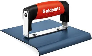 Goldblatt Concrete Edger Tool, 6" x 6" Blue Steel Edger (1/2"R, 5/8"L)