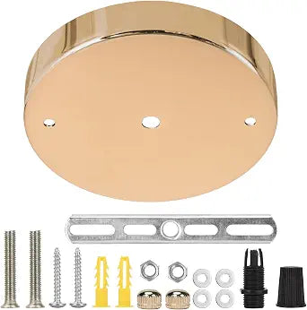 Sangle Sopffy Pendant Light Canopy Kit, 4.7 Inches Ceiling Lighting Canopy Kit with All Mounting Hardware Modern Chandelier Ceiling Plate Cover for Pendant Lighting Fixtures (French Gold, 4.7 inch)