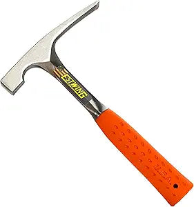 ESTWING Bricklayer's/Mason's Hammer - 20 oz USA Made Hi-Vis Masonry Tool with Forged Steel Construction & Orange Shock Reduction Grip - EO-20BL