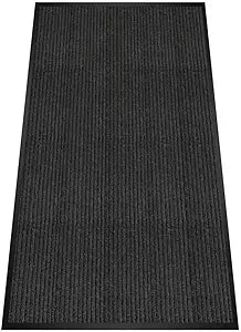 3x10FT Commercial Indoor Outdoor Door Mat Heavy Duty Front Door Mat Ultra Absorbent Muddy Dirt Resist Welcome Door Mats Rubber Backing Non Slip Doormat for Entryway High Traffic Area(Black)