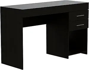 Tuhome Ibare Two Drawer Computer Desk, One Lower Shelf -Black