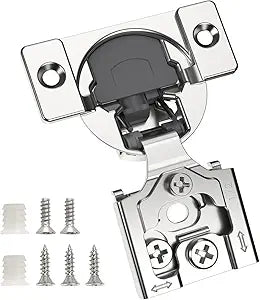 Chibery 50 Pack 1/2" Overlay 3D Soft Close Concealed Hinge for Face Frame Door, Smooth Slow Self Closing Hinges, Satin Nickel, Hidden 105 Open Angle Stainless Steel Hinge for Kitchen Cabinet Door